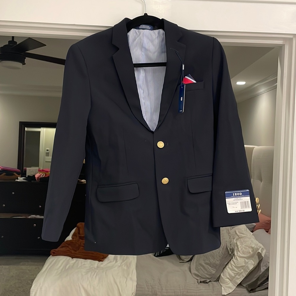 Never worn size 14 boys IZOD Navy Suit jacket
